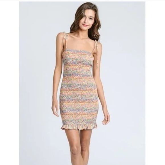 Storia Dresses & Skirts - NEW Smocked Pink Floral Dress